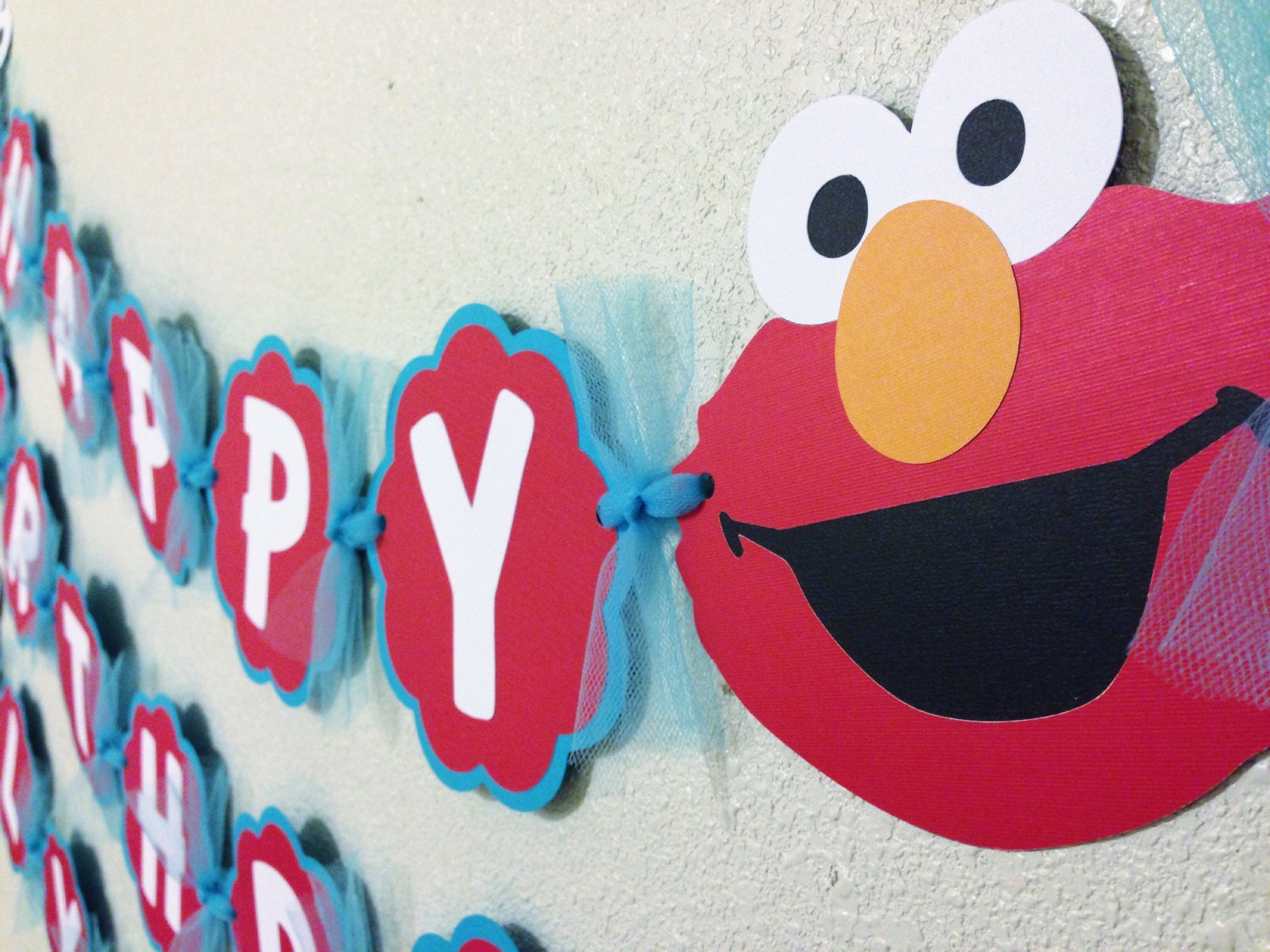Elmo Birthday Banner blue red party by CelebrationBanner on Etsy