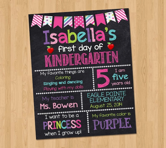 free first day of kindergarten printables