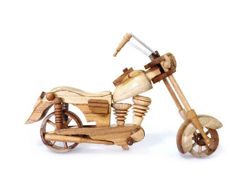 Wooden Toy Motorcycle 04 in Handmade