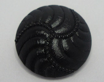 Czech Glass Button 27mm - black (B27002)