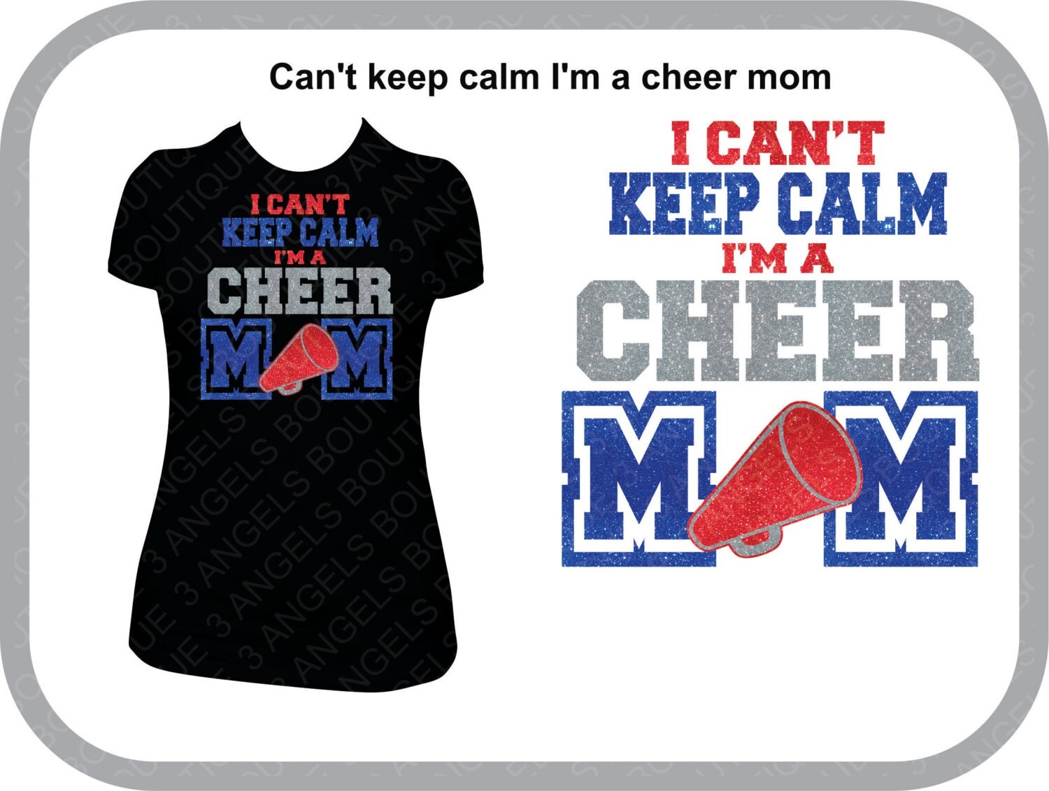 Download I Can't Keep Calm I'm a Cheer Mom SVG Cutter Design