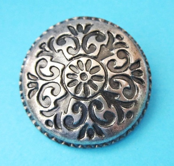 Large Metal Buttons Lot 4 Antique Silver Tone By Chicbuttons