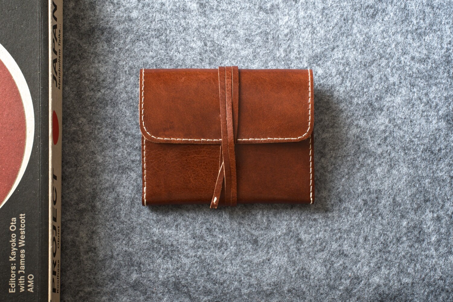 Handstitched leather wallet
