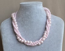 popular items for pink pearl necklace on etsy popular items for pink pearl necklace on etsy