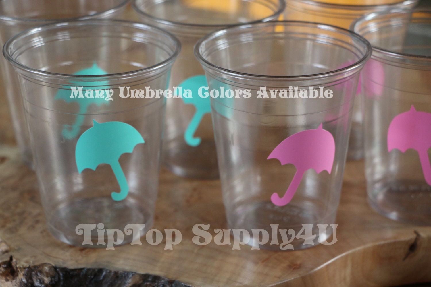 24 cups Umbrella vinyl sticker. 1012 or 16 oz. clear party