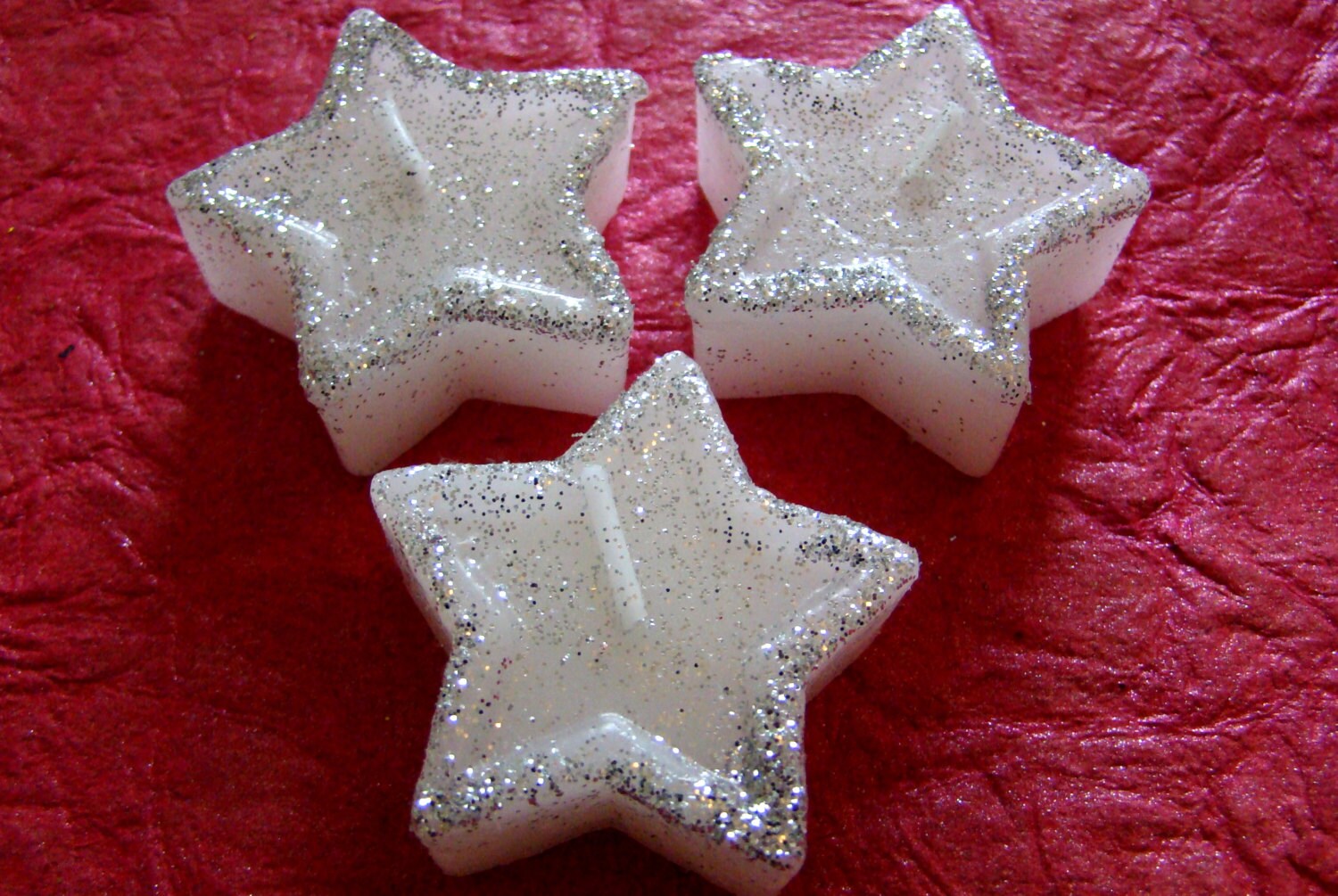 Candles Floating Star Set of 3 2 Sparkle Color Options