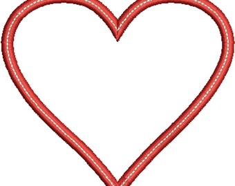 Heart Applique Design - Instant Download Digital File - Machine Embroidery