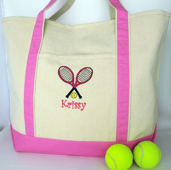 Tennis Gift Tennis Bag Tennis Tote Bag Large Pink Boat