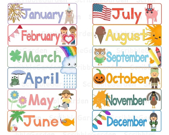 Free Clip Art Months of the Year Cliparts