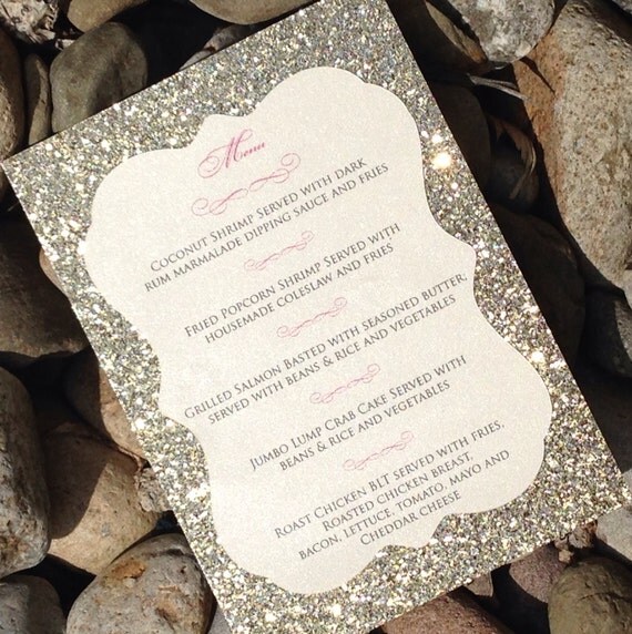 Glitter Wedding Menu Wedding Menu Glitter Wedding Small