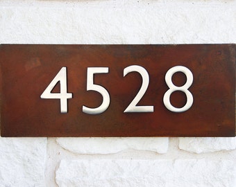 Welcome Home Address Plaque w/ Silver Numbers (Free Shipping)