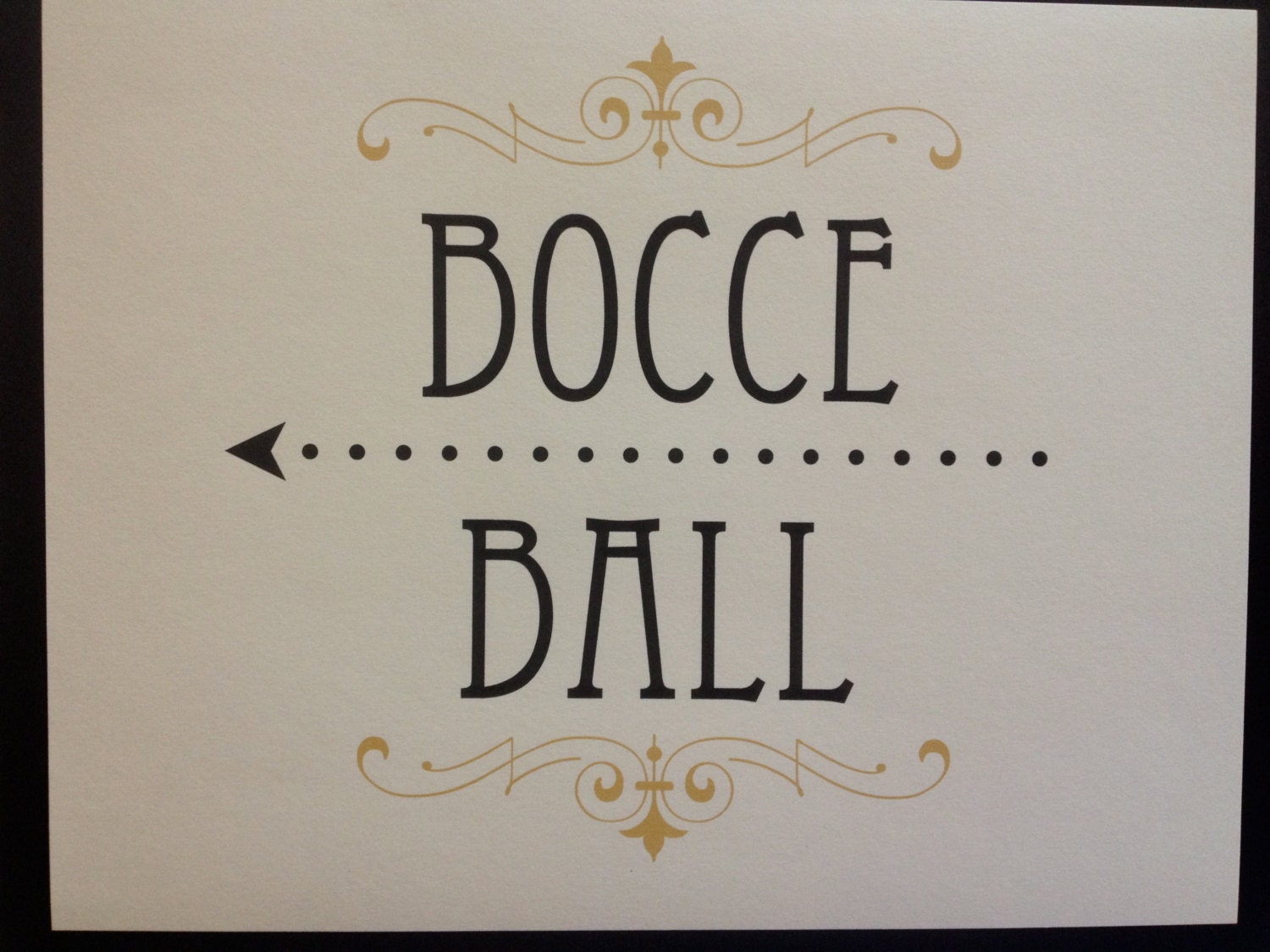 Printable Bocce Ball Rules and 2 Signs in Black and Gold for