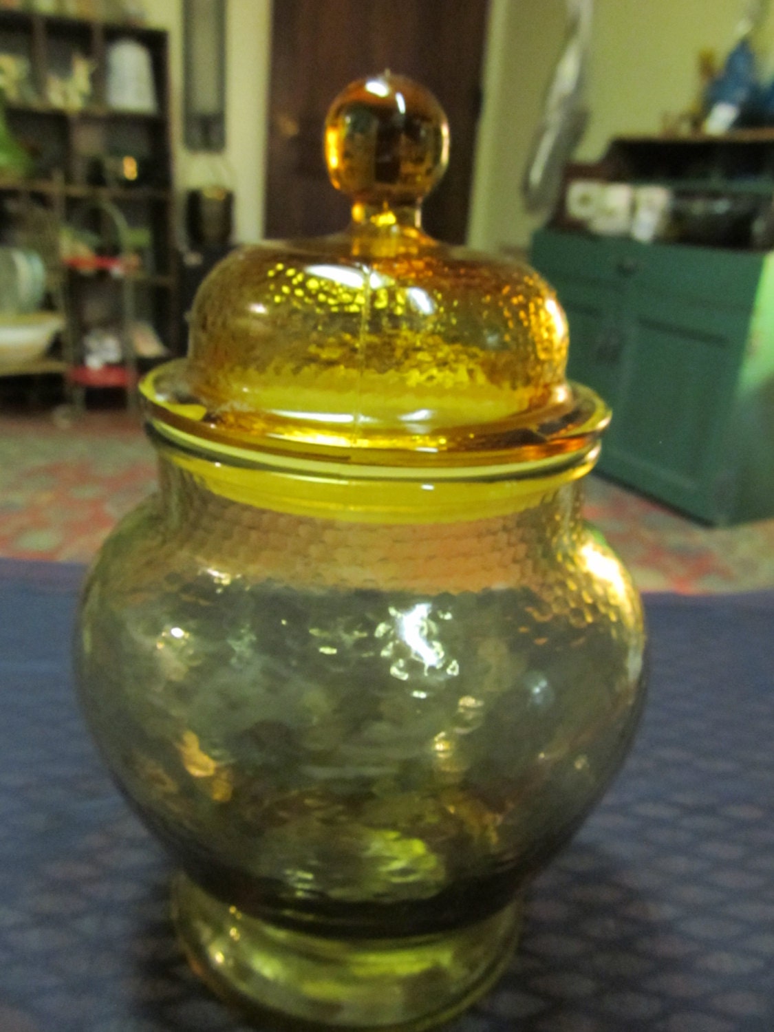 Vintage Yellow Glass Jar