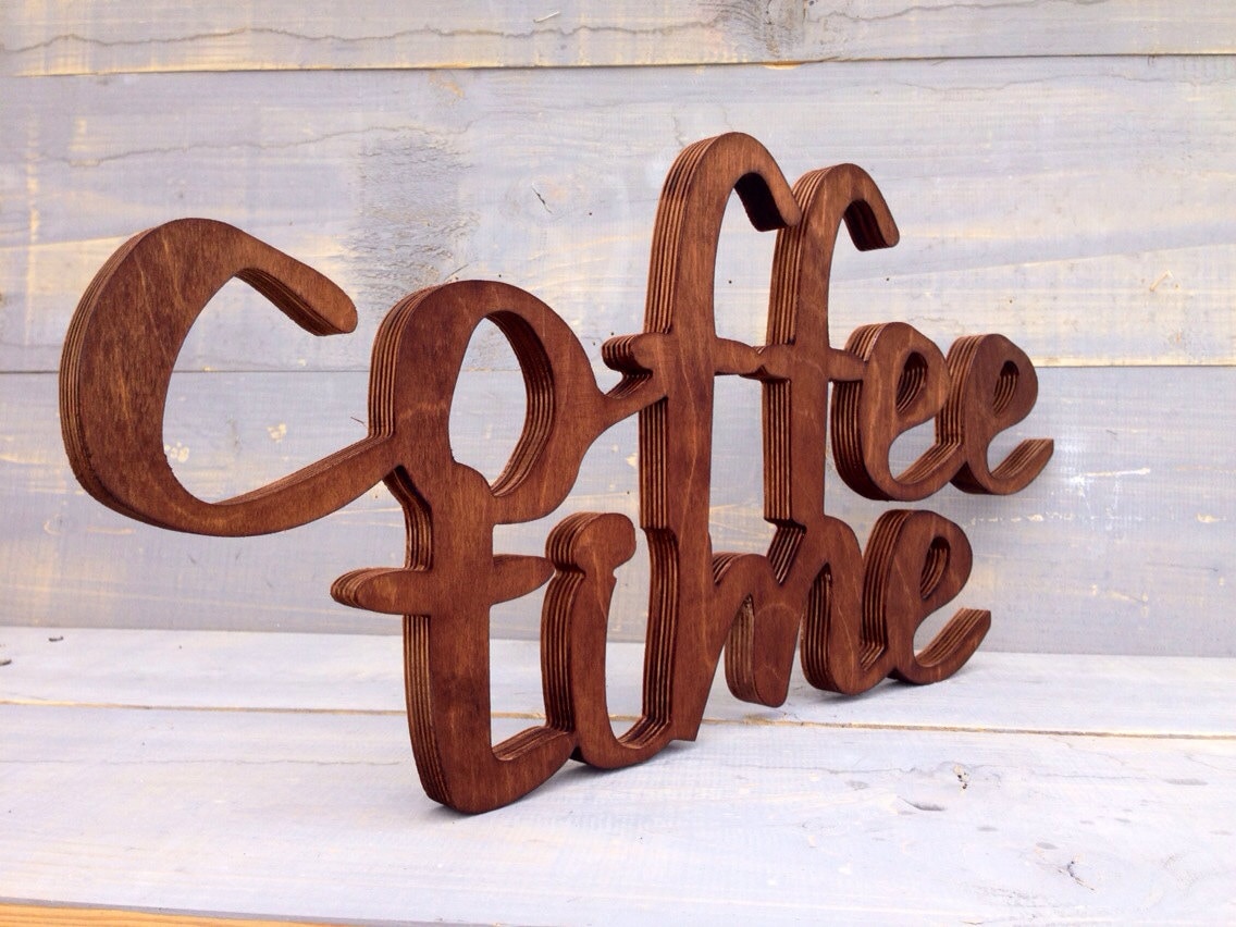 Kaffee schild küche dekor coffee time holzbuchstaben von sunfla
