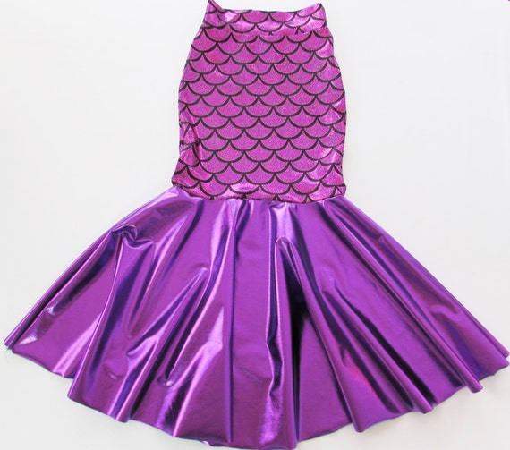Childs Girls Mermaids Scale Skirt fish tail shimmering fish