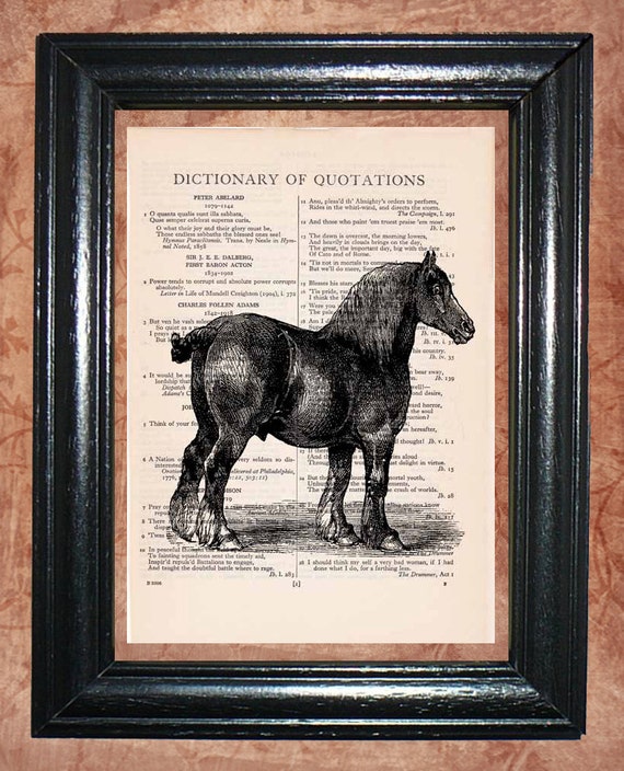 Percheron Draft Horse Dictionary Book Page Art Print