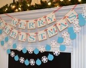 Merry Christmas Banner Garland, Merry Christmas Decor Package, Christmas Banners/Garlands, Mantle Garlands Il_170x135