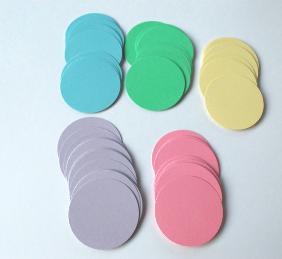 Circle diecut Cutout Cardstock PASTEL COLOR Paper by fishcouple