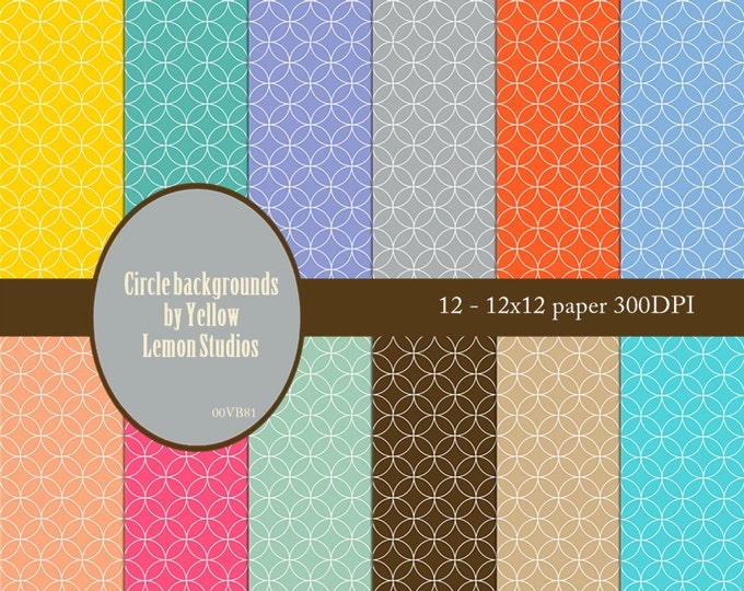 INSTANT DOWNLOAD- Bright colored geometric summer spring patterns scrapbooking background