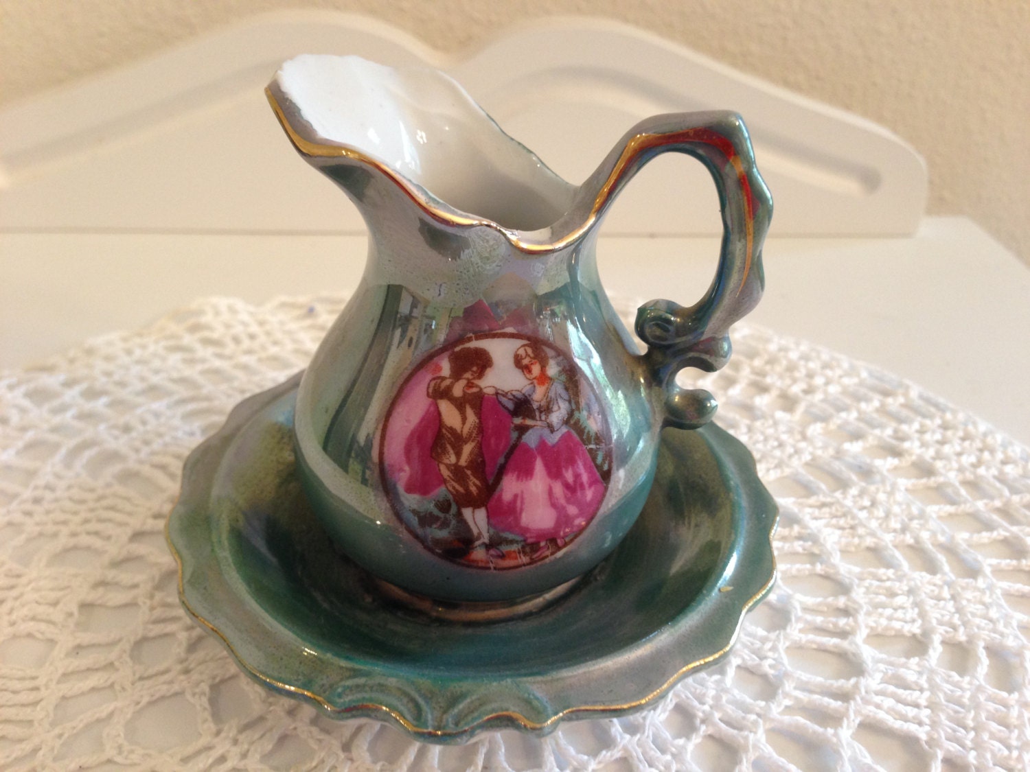 Vintage Enesco Japan Small Bowl and Pitcher