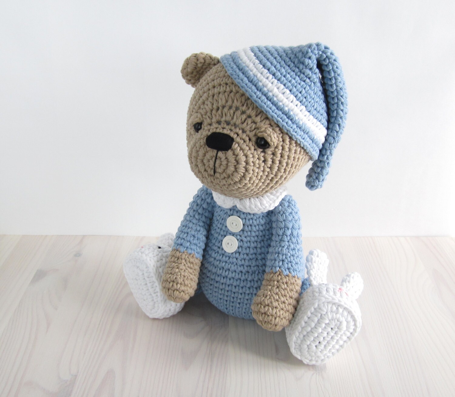 PATTERN: Sleepy Teddy Bear in Pajamas and Bunny by KristiTullus
