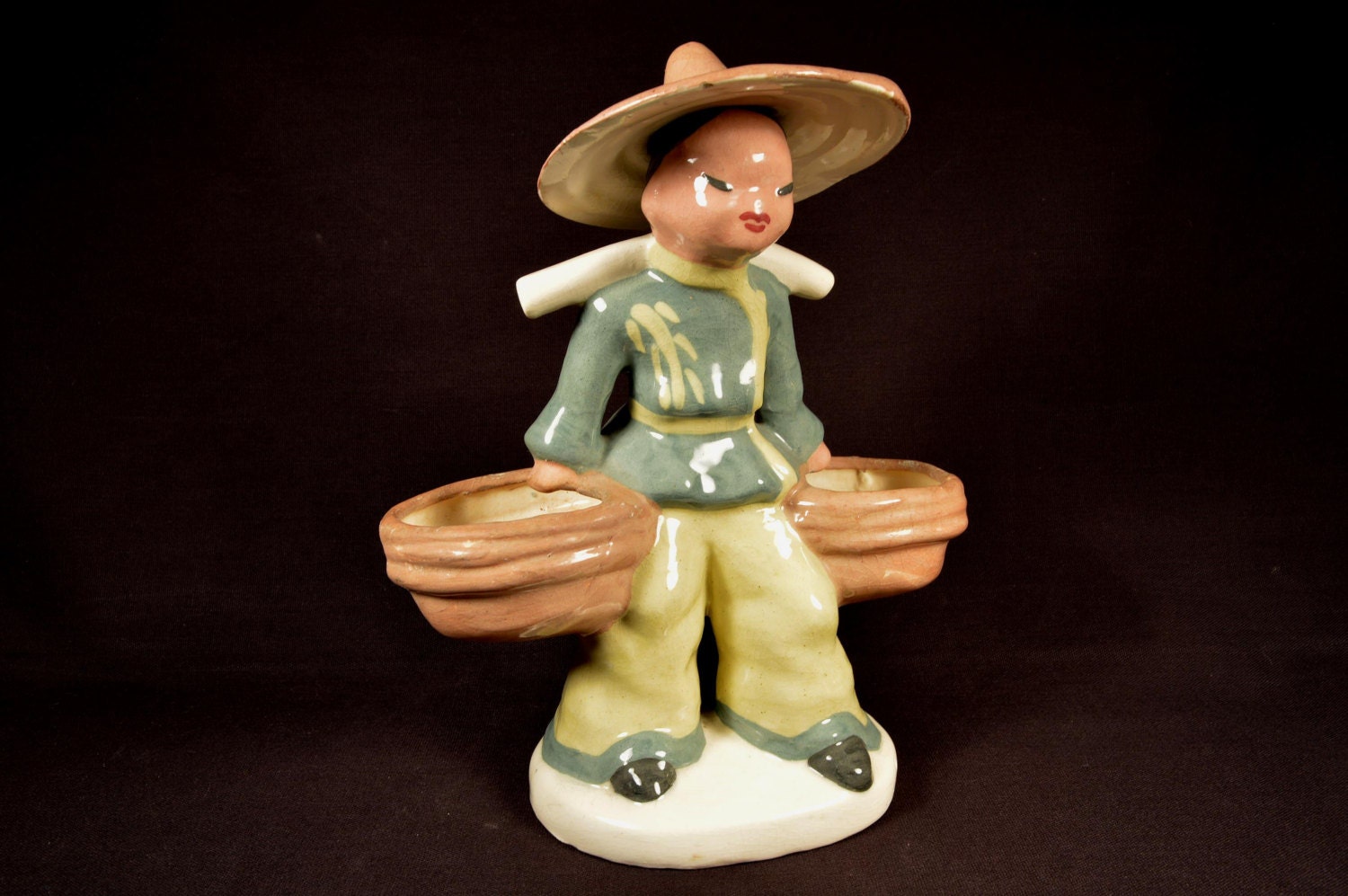 LARGE Figurine Planter Figure Planter Asian Statuette Ceramic