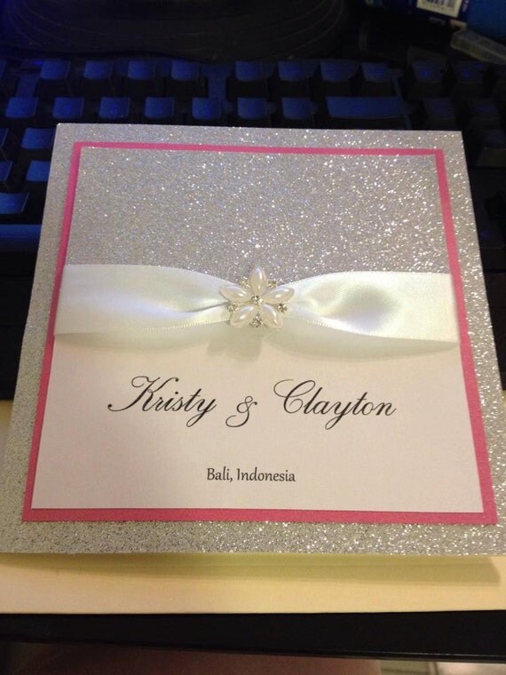Glitz & Glam Wedding Invitation by PerfectlyPersonalise on Etsy