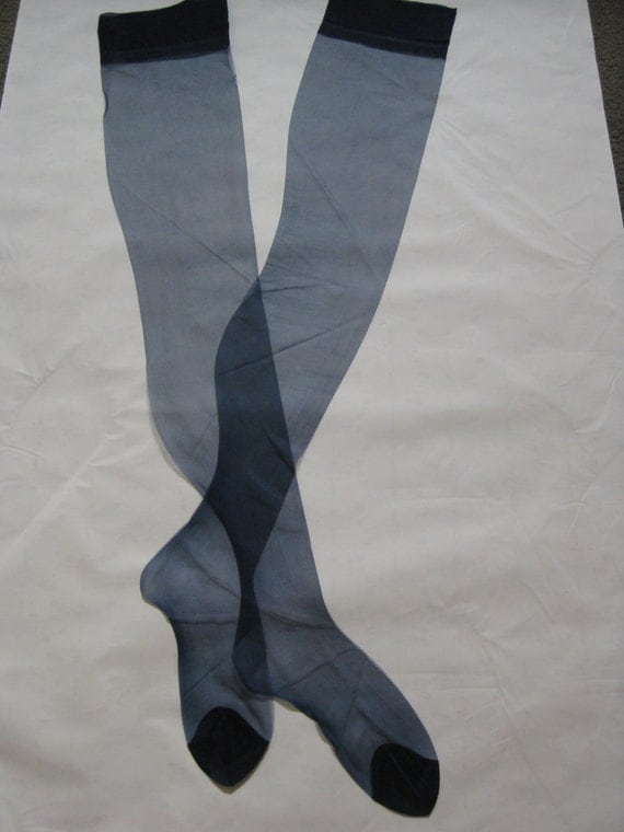 Nylon Stockings Navy Blue by clothesCHARk on Etsy