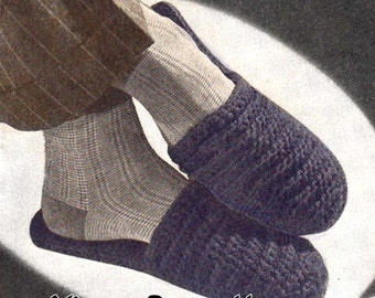 Items similar to Men's Crochet Slipper Patterns 2 Different PDF Instant ...
