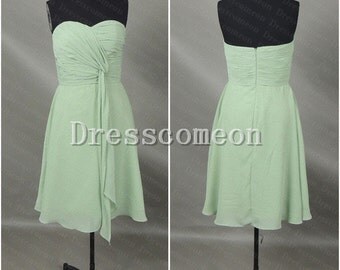 Custom A-line Mint Short Bridesmaid Dress,Mint Bridesmaid Dress,Mint ...