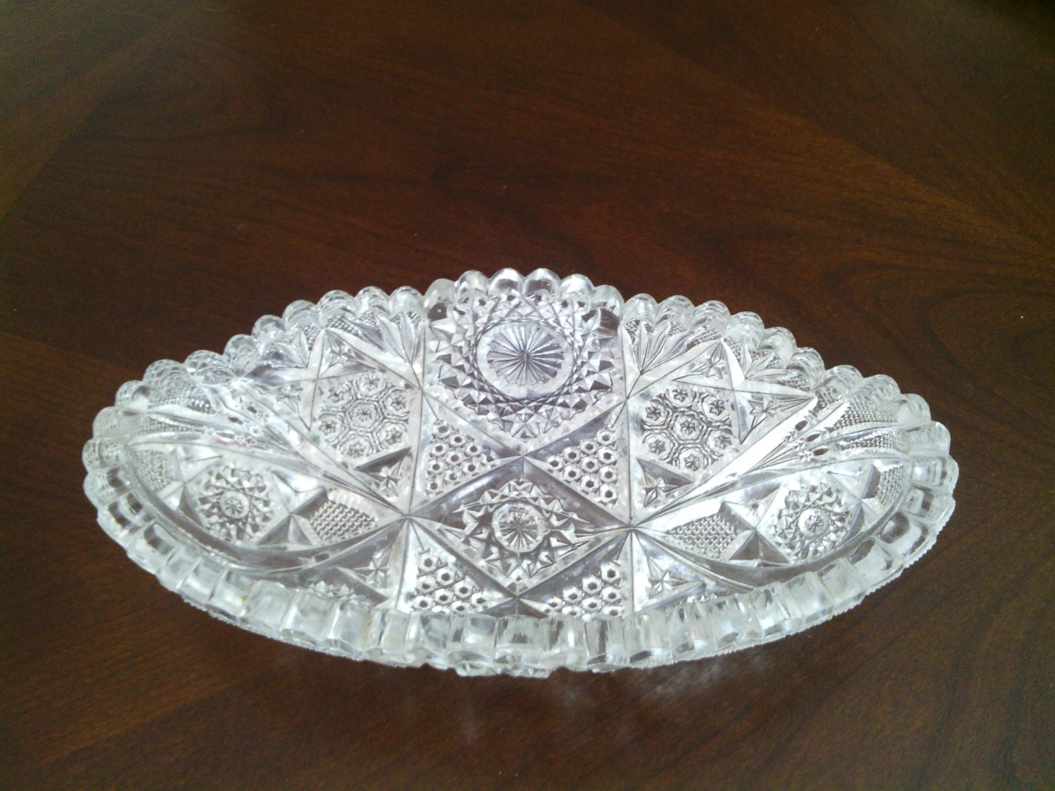 Vintage Cut Glass Candy/Nut Dish by TimeTokens on Etsy