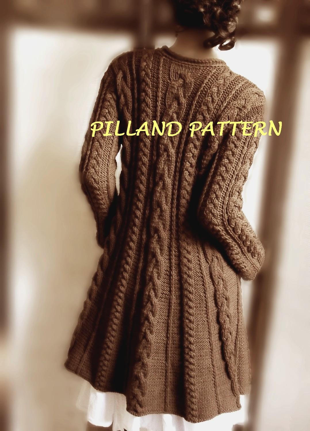 patterns free pdf dress pattern PillandPattern Cable knitting Coat PDF by Sweater knit A