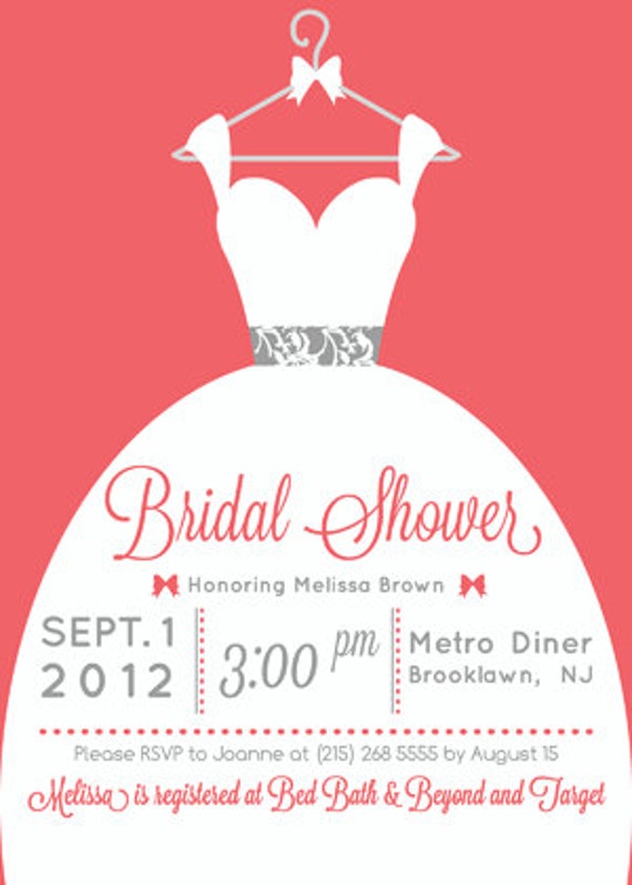 Bridal Shower Dress Invitation Digital printable file