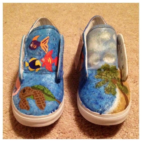 Items similar to Beach/Ocean Custom Vans || Vans || Custom Vans ...