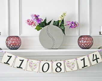 Shabby Chic Save the Date Banner - Wedding Banner - Wedding Photo Prop - Save the Date Sign - Bridal Shower Decor