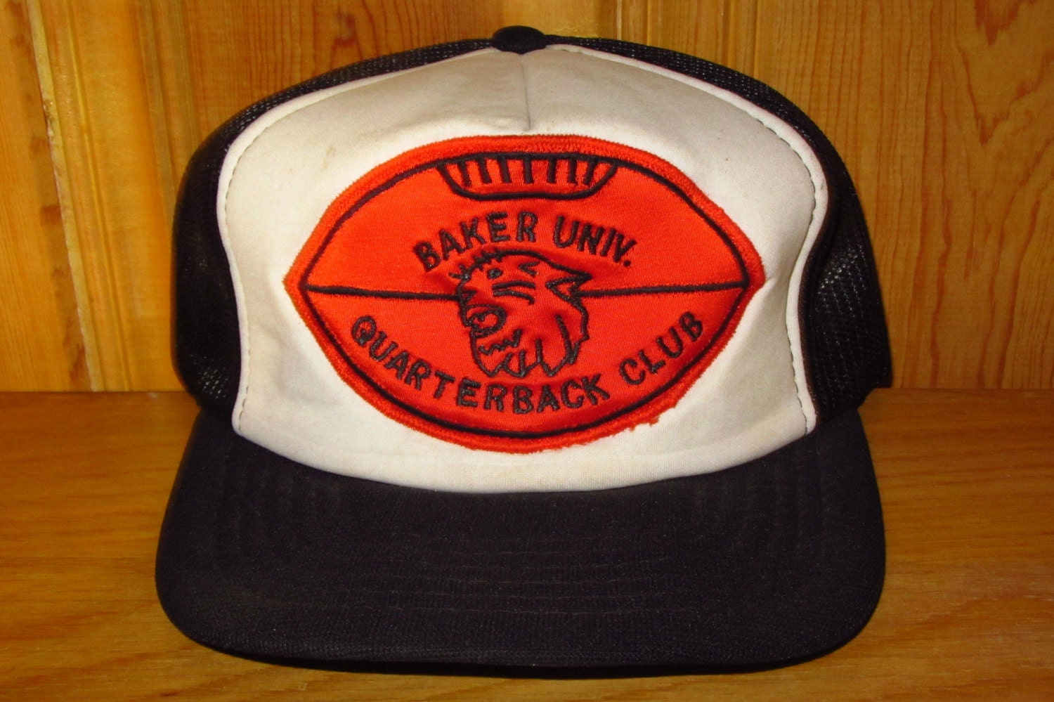 BAKER University WILDCATS Quarterback Club Original Vintage 70s Black