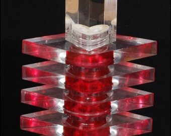 Vintage Red Lucite Perfume Bottle
