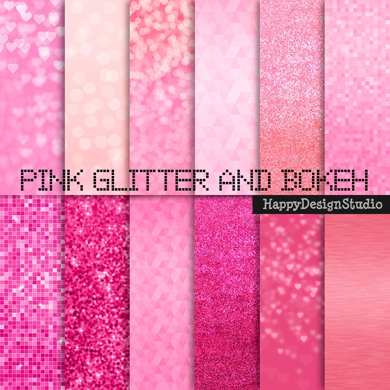 Download Pink glitter digital paper pack 12x12 commercial