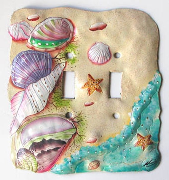 Switch Plate Cover Hand Painted Metal Sea by SwitchPlateDecor