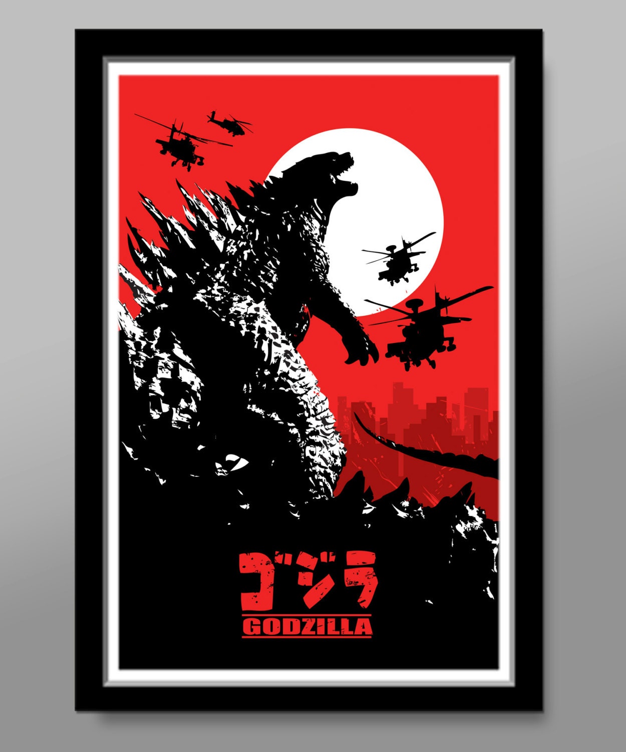 Godzilla Inspired Minimalist Movie Poster Japanese Version