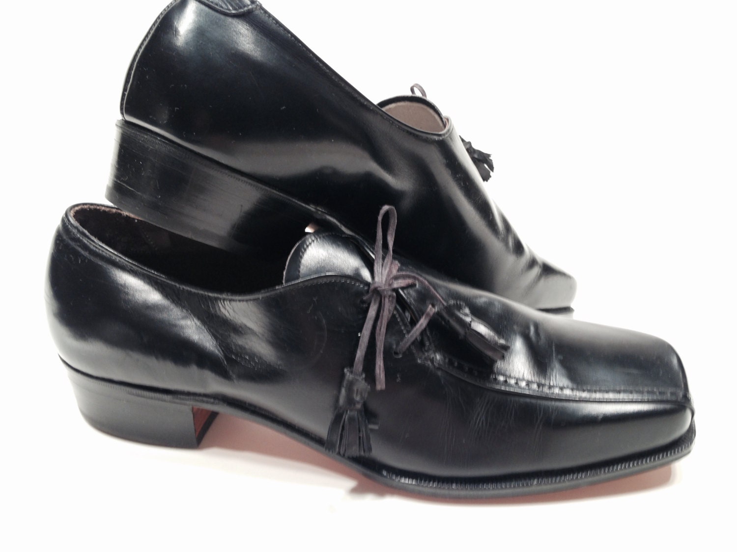 1960's Men's SIZE 8 Leather Stetson Side Lace Shoes
