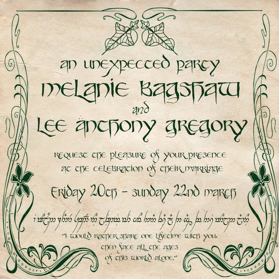 Lord of the store rings wedding card