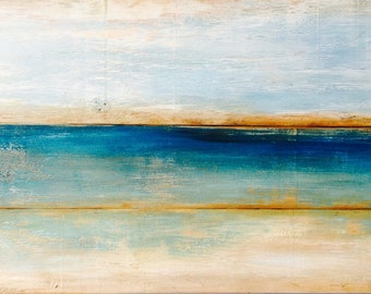 Reclaimed wood wall art,teal abstract,nautical art,blue abstract,seascape art,original artwork, barn wood art, reclaimed art