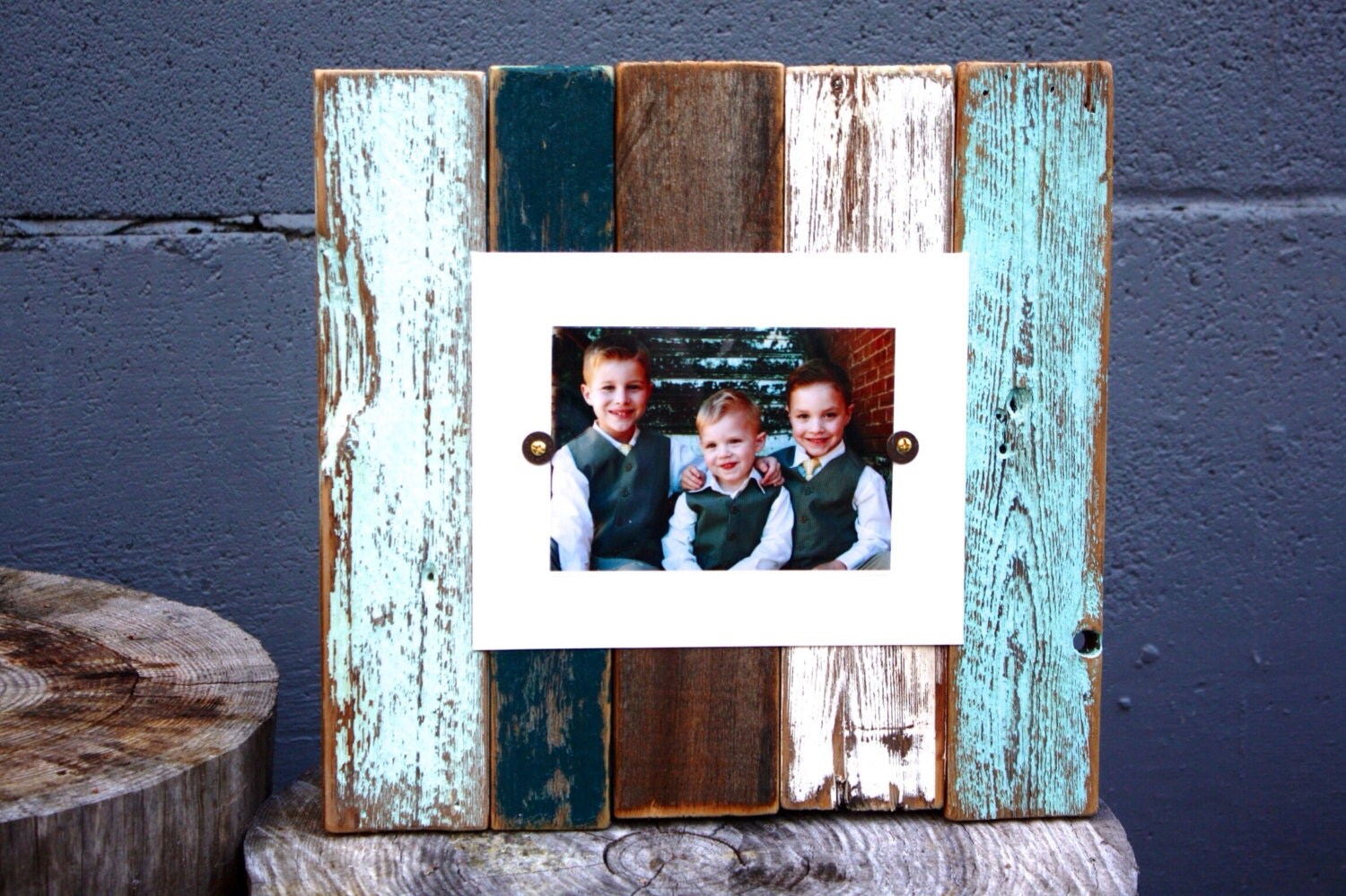 Reclaimed Wood frame Cape Cod Twilight 5 x 7 by RoundAboutWood