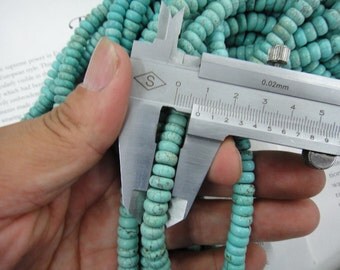 8mm turquoise flat round beads, 15.5 inch