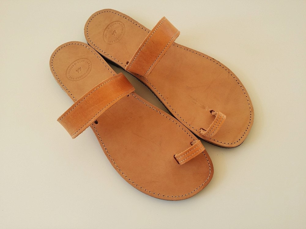 Men Toe Ring Sandals in Brown Handmade Greek Sandals Men