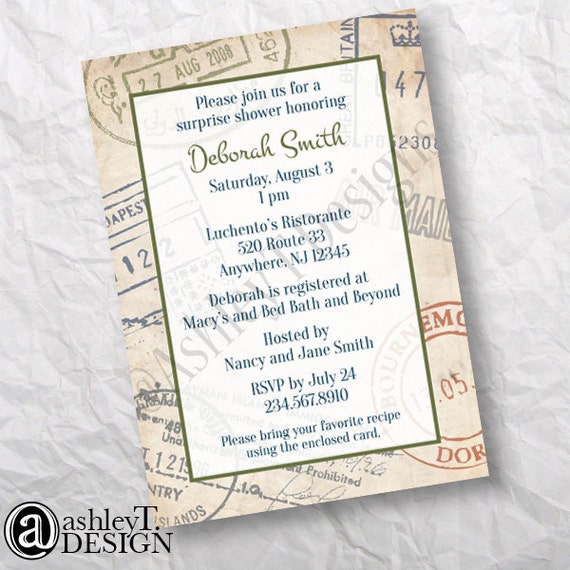 Travel Themed Party Invitations 6