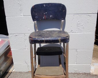 Industrial Metal Kitchen Stool 1950's