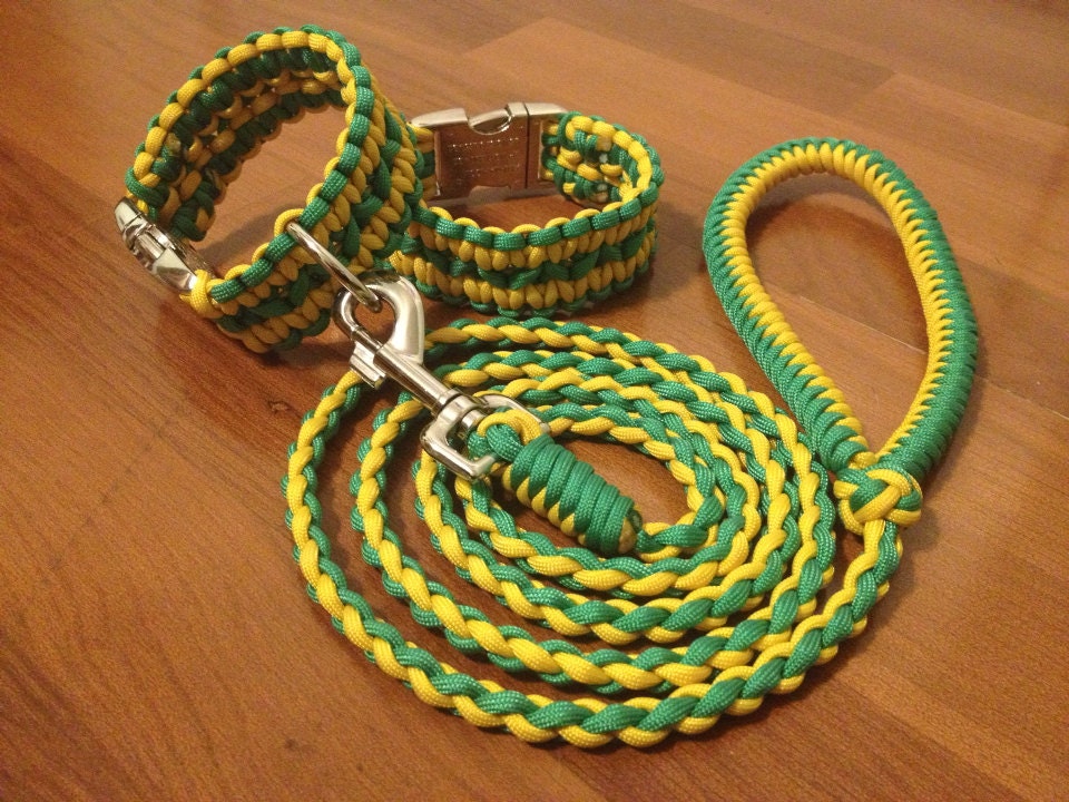 Paracord Dog Collar and 5 ft Leash Combo Double Solomon