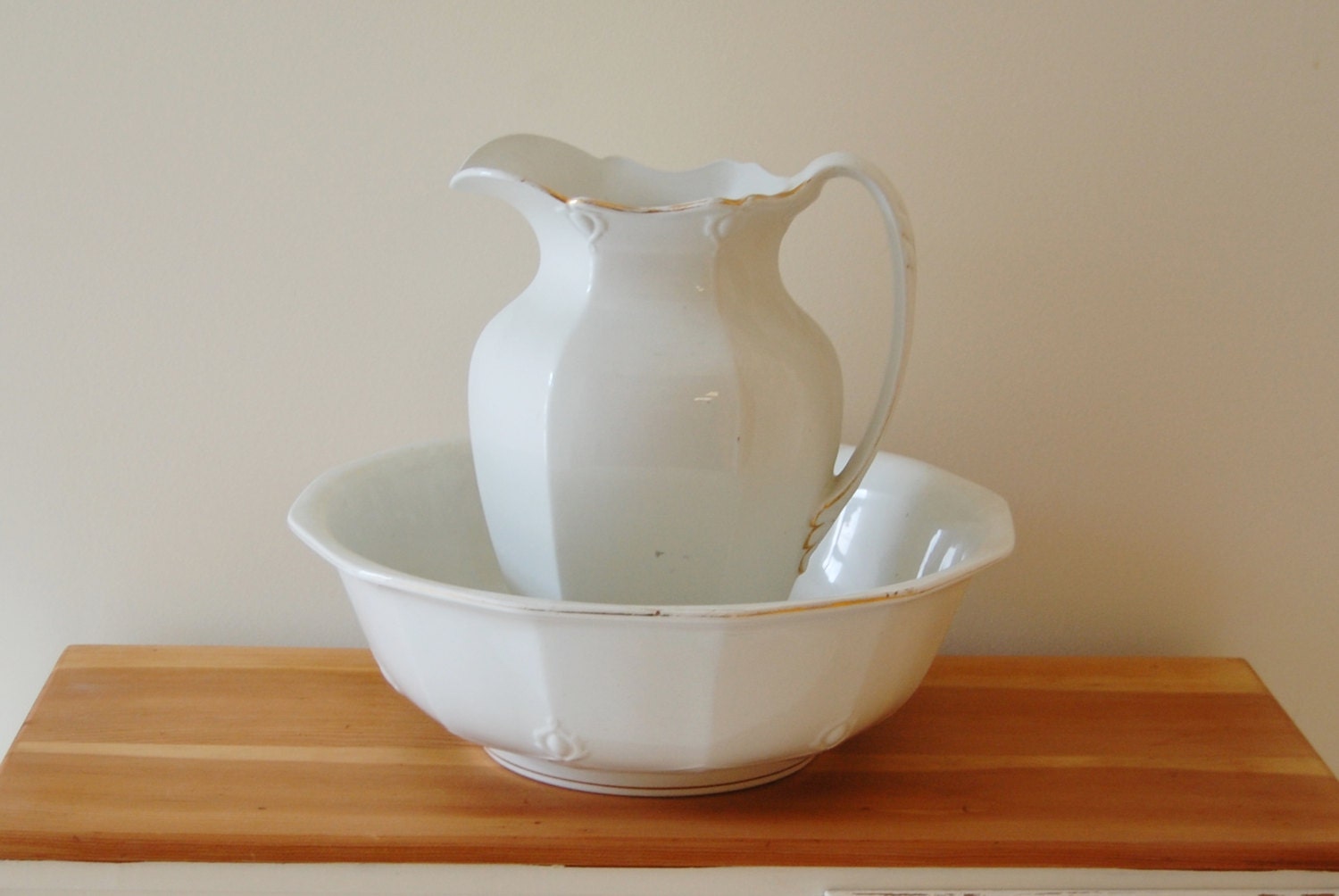 Vintage Ironstone Pitcher and Bowl Set Burleigh Ware England